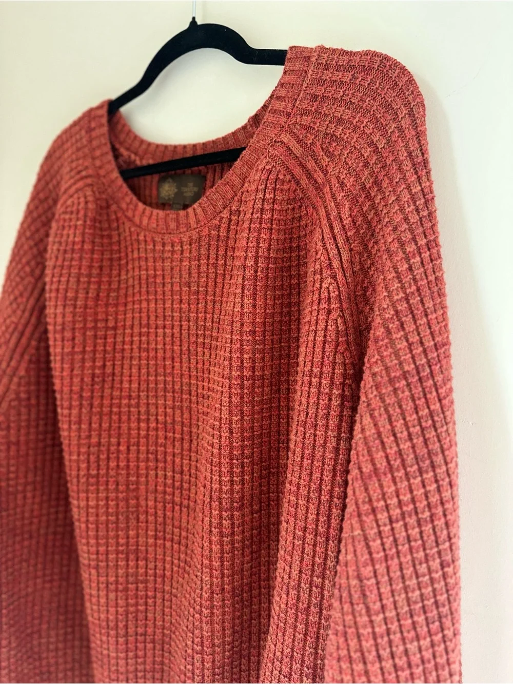 The Territory Ahead Men’s XXL Textured Knit Crewneck Sweater Rust Cotton